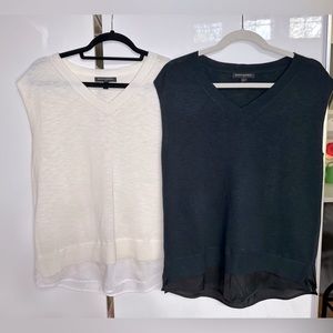 Banana Republic 2-for-1 sweater shirts, sleeveless, 1 white and 1 black shirt.